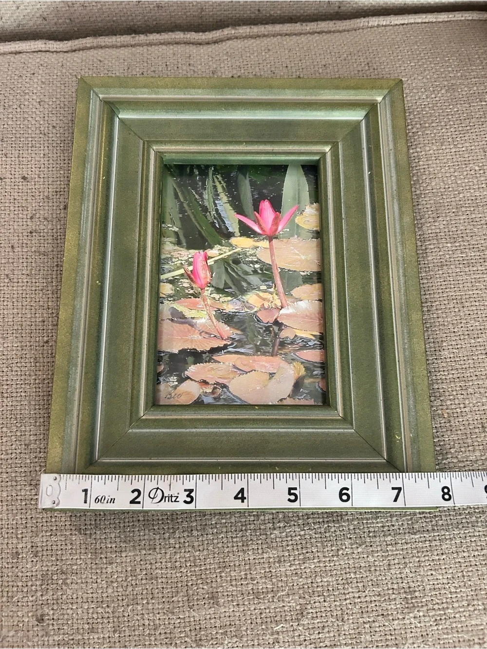 Green Wood Picture Frames Lot of 2 Home Decor Cottagecore Farmhouse Style Photo